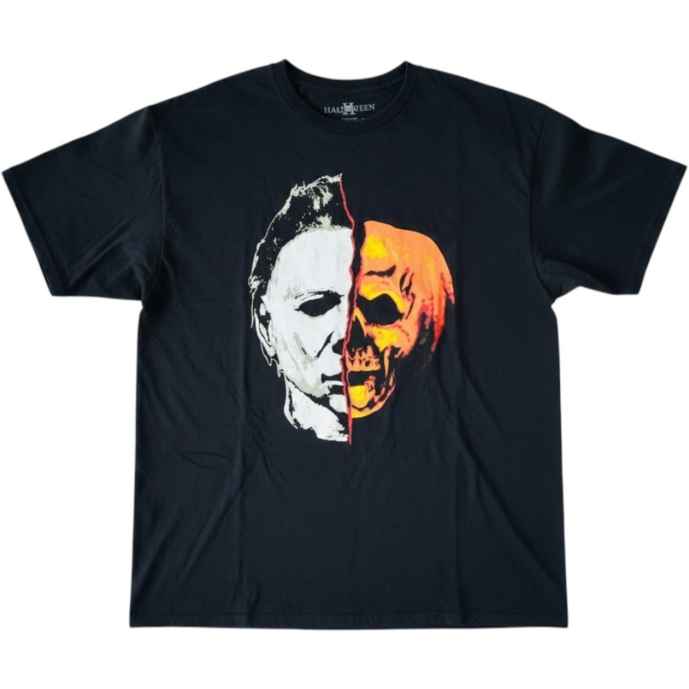 Michael Myers Skull Graphic T-Shirt XXL USA Rock Rebel Halloween II Relaxed Fit
